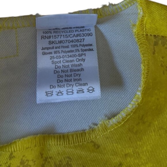 Spirit Halloween Biohazard Unit Costume Hazmat Jumpsuit Yellow Hood Child Size L - Picture 4 of 12